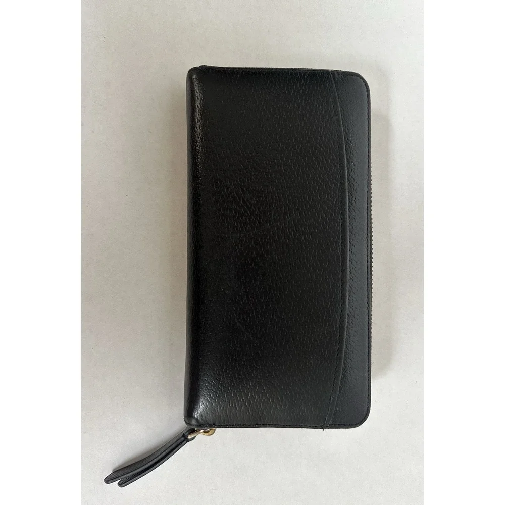 Kate Spade New York Grove Street Neda Wallet Leather Black Full Zip Closure